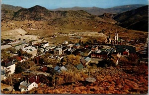 Postcard Virginia City Nevada NV Aerial View Mining Town - Picture 1 of 2
