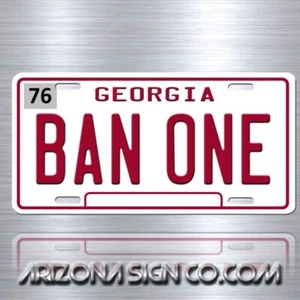 BAN ONE Smokey and The Bandit Georgia 2 Aluminum License Plate Tag Burt Reynolds - Picture 1 of 6