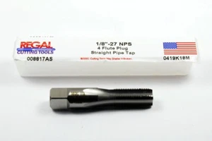 1/8 X 27 NPS HSG 4 FLUTE STRAIGHT PIPE TAP (J-1-11-1-1) - Picture 1 of 1