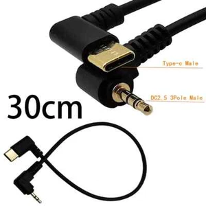 USB 3.1 Type C Angled Male to 3 Pole 2.5mm Jack Male Headphone Aux Audio Cable - Photo 1 sur 6