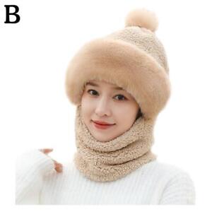 Winter Warm Woolen Hat Scarf Set for Outdoor Windproof Cap Ear Protection