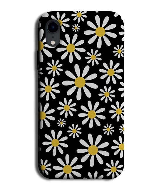 Black and White Daisy Pattern Phone Case Cover Flowers Floral Petals Q630A — 第 1/1 张图片
