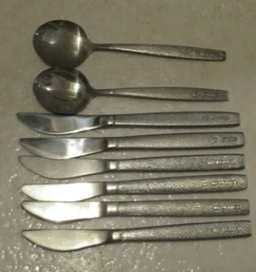 Vintage UNITED Airline Silverware ~ Knife Knives Spoons - LOT OF 8 PIECES - Picture 1 of 5