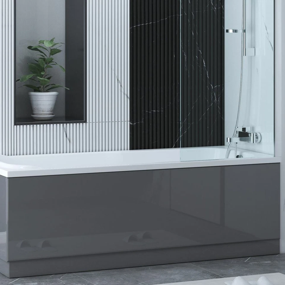 AQUARISS Gloss Grey 1700mm Front Bath Panel