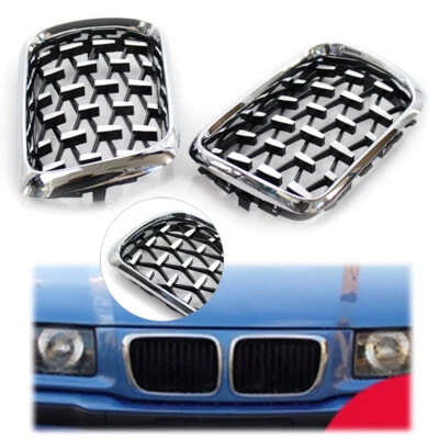 for BMW 3 Series E36 1997-99 Car Front Grille Diamond Meteor Style Chrome Grill - Изображение 1 из 4