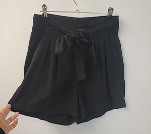 Vero Moda Womens Black Sweat Shorts Size Small UK 10 Pockets Tie Comfort Classic - Picture 1 of 10