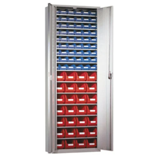 Magazinschrank f. Sichtlagerkästen, 1950x690x285 mm, Türen und Böden wählbar - Bild 1 von 1