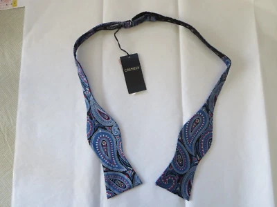 DANIEL CREMIEUX Mens BLUE RED NAVY COMBINATION Silk Bow Tie NWT MSRP $39.50 - Image 1 of 2