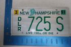 New Hampshire License Plate Dlr Car Dealer Natural Sticker 1991 91 725 S 725S