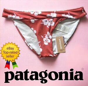 Patagonia Bikini Bottoms Size Large Nanogrip Nireta Mariposa Lilly Red 