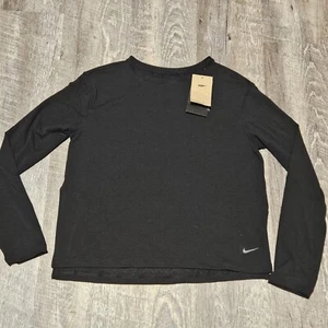 Nike Dri Fit Yoga Women's Long Sleeve Black Training Shirt Size S/P/CH Move 2 0 - Picture 1 of 12