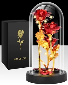 Tayfeim Valentines Day Gifts for Her Glass Rose Flower Birthday Gifts for Wom... - Picture 1 of 7