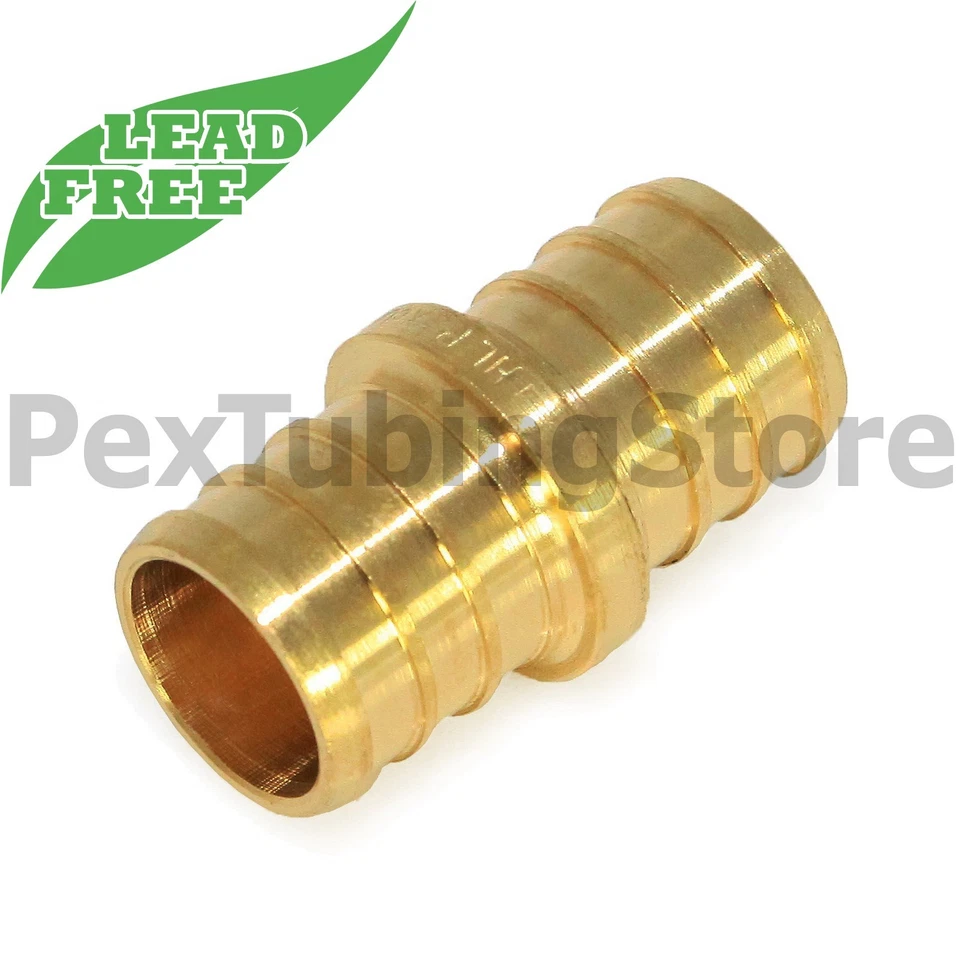 (25) 5/8" PEX Couplings - Brass Crimp Fittings, LEAD-FREE - Image 1 of 1