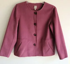 J. Jill Purple Coat Jacket Long Sleeve Wool Angora Nylon Size M - Picture 1 of 7