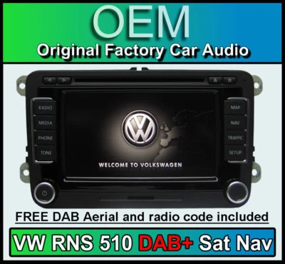 VW RNS 510 DAB navigation, VW Tiguan sat nav stereo DAB radio CD player V16 MAPS - Image 1 of 4