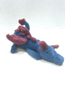 Jellycat Little Dexter Dragon Plush Stuffed Animal Retired 12" London Red Blue
