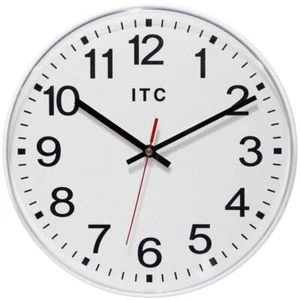 Infinity Instruments Wall Clock Round White Plastic Case Shatter-Resistant Lens - Picture 1 of 5