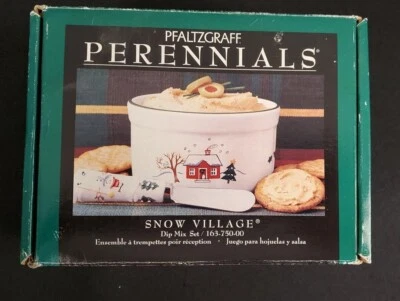 Pfaltzgraff Perennials Snow Village Holiday Dip Mix Set 163-750-00 MIB - Image 1 of 3