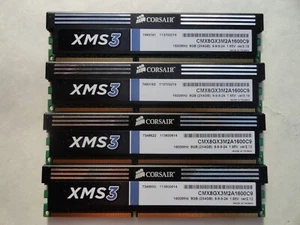 16GB Corsiar XMS3 4x4GB DDR3-1600 CMX8GX3M2A1600C9 Gaming:Desktop PC RAM Memory - Picture 1 of 8
