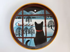 Plato para gato 'Jingle Bells' de Thaddeus Krumeich #1 en gatos de vacaciones del tío Tad usado en excelente estado - Imagen 1 de 4