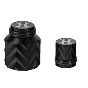 HK Army Paintball Elite Thread/Fill Nipple Protector Kit Fossil Black - Picture 1 of 1