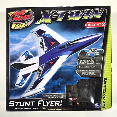 AIR HOGS RC X-TWIN STUNT FLYER PLANE 2007 TARGET EXCLUSIVE NEW OPEN BOX - Image 1 of 4
