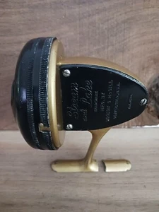Vintage WRIGHT & McGILL Stream And Lake Fishing Reel (Black & Gold) Broken Foot - Picture 1 of 7