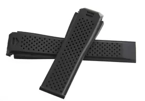 22mm Tag Heuer Carrera Calibre 5 Black Rubber Men's Band Strap - Picture 1 of 4