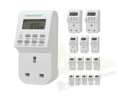Digital LCD 7 Day Electronic Plug-in Timer Switch Fully Programmable 12/24 Hour  - Image 1 of 4