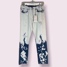 Gucci Jeans Hand Bleached Denim Pants White Boyfriend Style Size 26