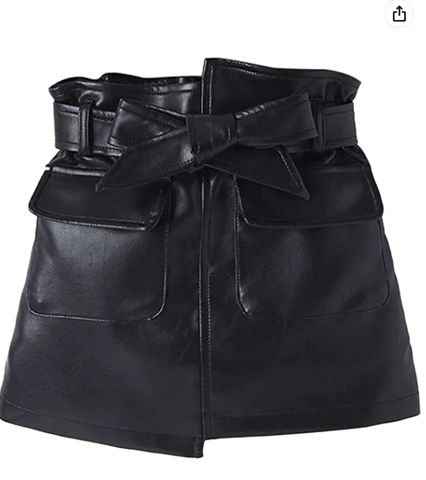 Faldas de cuero para niñas pequeñas con hebilla de cinta de letras con cinturón primavera Autu Foto 1 de 4