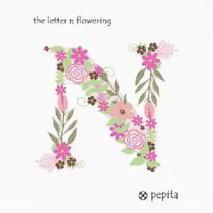 The Letter N Flowering Needlepoint Kit or Canvas - Picture 1 of 2