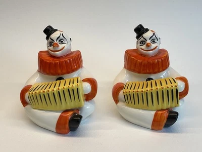  Rare Art Deco clown bookends - antique hand painted Czechoslovakian ceramic  - Image 1 of 4