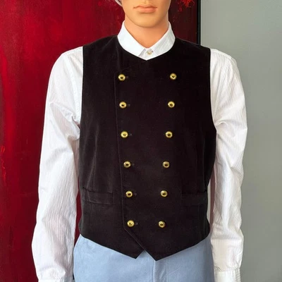 Chaleco MOSCHINO BARATO y CHIC Terciopelo Doble Botonadura con Botones Corona Talla 50 Foto 1 de 4