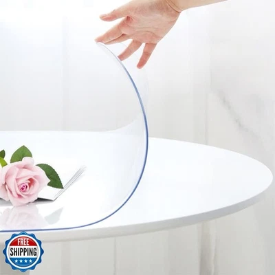 52 Inch Round Clear Dining Room Table Cover Easy Clean Waterproof - Image 1 of 4