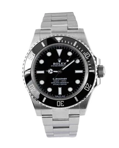 Rolex Submariner Non Date 124060 Black Dial Steel Case Watch 2022 Fullset - Picture 1 of 10