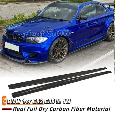 Alerón labial de extensión de faldón lateral de carbono real para BMW Serie 1 E82 1M cupé 11-18 Foto 1 de 4