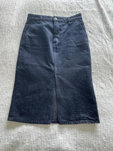 Jigsaw Dark Indigo Blue Denim Retro Look Midi Skirt Size 10 Pockets Cotton Blend - Picture 1 of 15