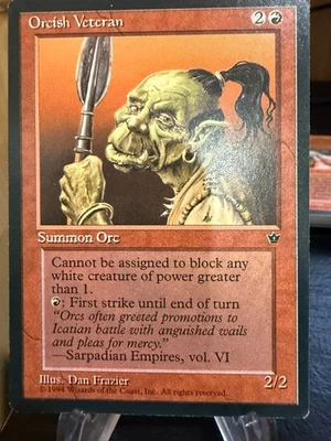 MTG Magic the Gathering Fallen Empires Orcish Veteran - Image 1 of 2