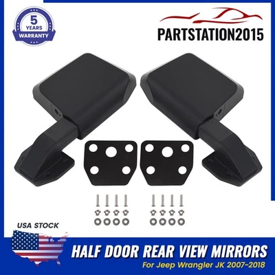 Espejos retrovisores de media puerta para Jeep Wrangler JK 2007 2008 2009 2010 2011-2018 Foto 1 de 4