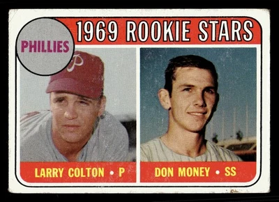 1969 Topps #454b Phillies 1969 Rookie Stars Colton / Money Names in white - Image 1 of 2