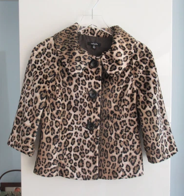Abrigo Rafaella Imitación Piel Estampado Leopardo Talla S Estampado Animal Manga 3/4, Forrado Suave Foto 1 de 4
