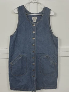 Sonoma Jean Company Denim Pulloverkleid mit Knopfleiste, Größe L - blau - Bild 1 von 7