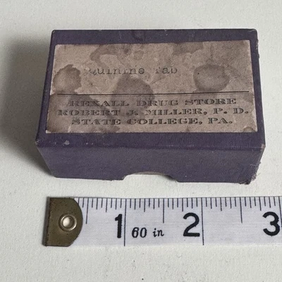 Винтажная таблетка хинина аптека Rexall аптека коробка государственный колледж Пенсильвания - Изображение 1 из 4