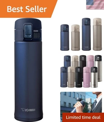 Стильная 16 унций дымчатый синий из нержавеющей стали изолированная кружка - идеально подходит для кофе, чая - Изображение 1 из 4