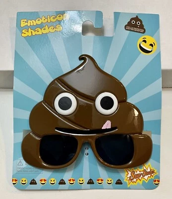 Sun-Staches Costume Sun Glasses Halloween Emoticon Emoji POOP POO - Image 1 of 4