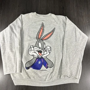 Vintage 1995 Warner Brothers Bugs Bunny Sweatshirt Large Gray - Picture 1 of 13