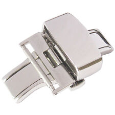 16mm Fluco German-Made Stainless Steel Silver Butterfly Deployant Clasp Buckle