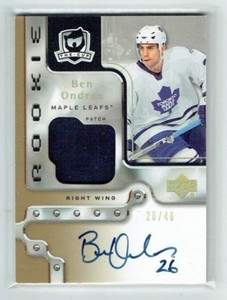 06-07 UD The Cup  Ben Ondrus  26/46  His Real Number  Gold  Rookie  Patch  Auto