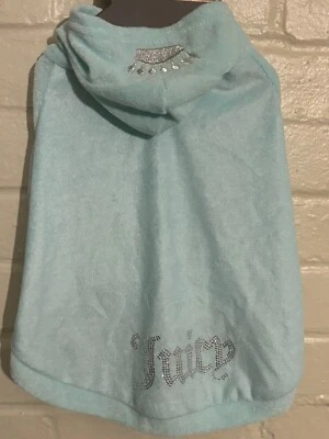 Juicy Couture Terry Dog Hoodie Green  M/L Small Breed Halloween Dog Gifts Bath - Image 1 of 3